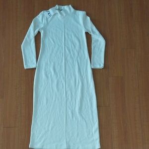 BRAND NEW w/TAGS Cream Ivory Zara Cream Shirtdress Mock Neck Maxi Dress Sz M